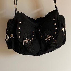 Black shoulder bag / crossbody bag with adjustable straps